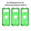 3x Samsung Galaxy Note 8 SM-N950F Rahmen Kleber Klebepad Adhesive Wasser Dichtung Kleberahmen Rahmenkleber
