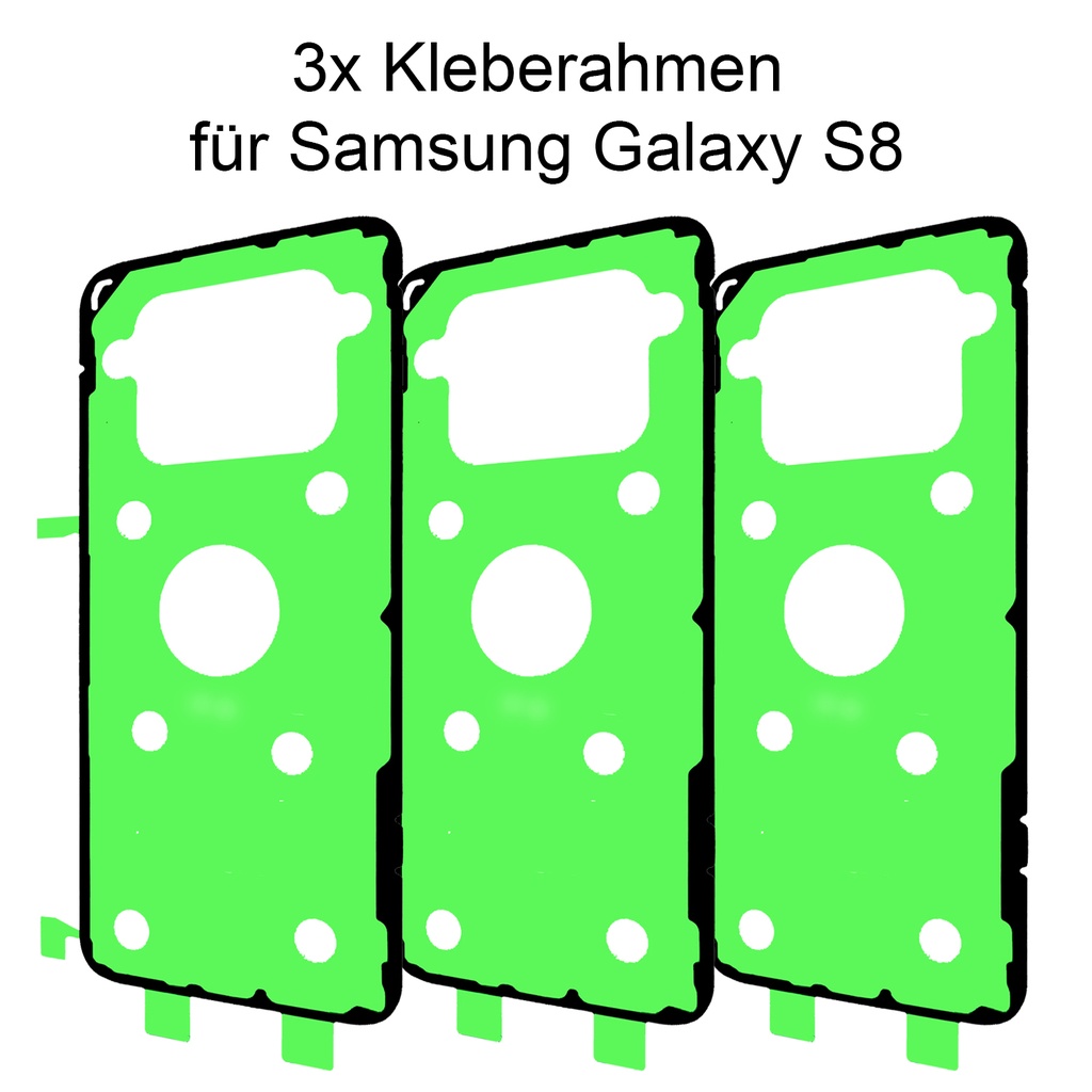 3x Samsung Galaxy S8 Rahmen Display Kleber Klebepad Adhesive Wasser Dichtung Kleberahmen Rahmenkleber