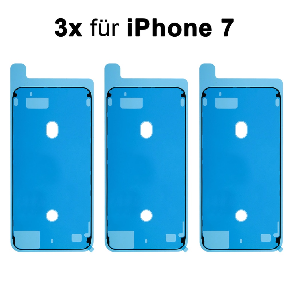 3x iPhone 7 Rahmen Display Kleber Klebepad Adhesive Glue Schwarz Wasser Dichtung Kleberahmen
