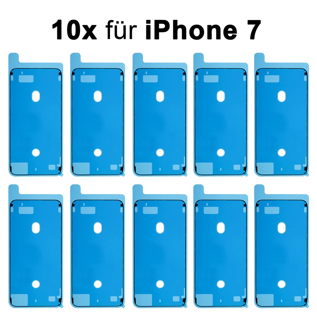 10x iPhone 7 Rahmen Display Kleber Klebepad Adhesive Glue Schwarz Wasser Dichtung Kleberahmen