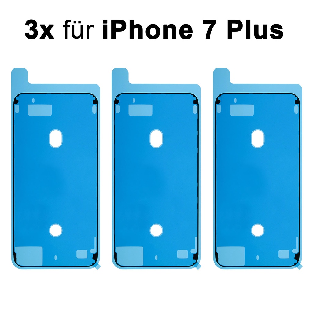 3x iPhone 7  Plus Rahmen Display Kleber Klebepad Adhesive Glue Schwarz Wasser Dichtung Kleberahmen