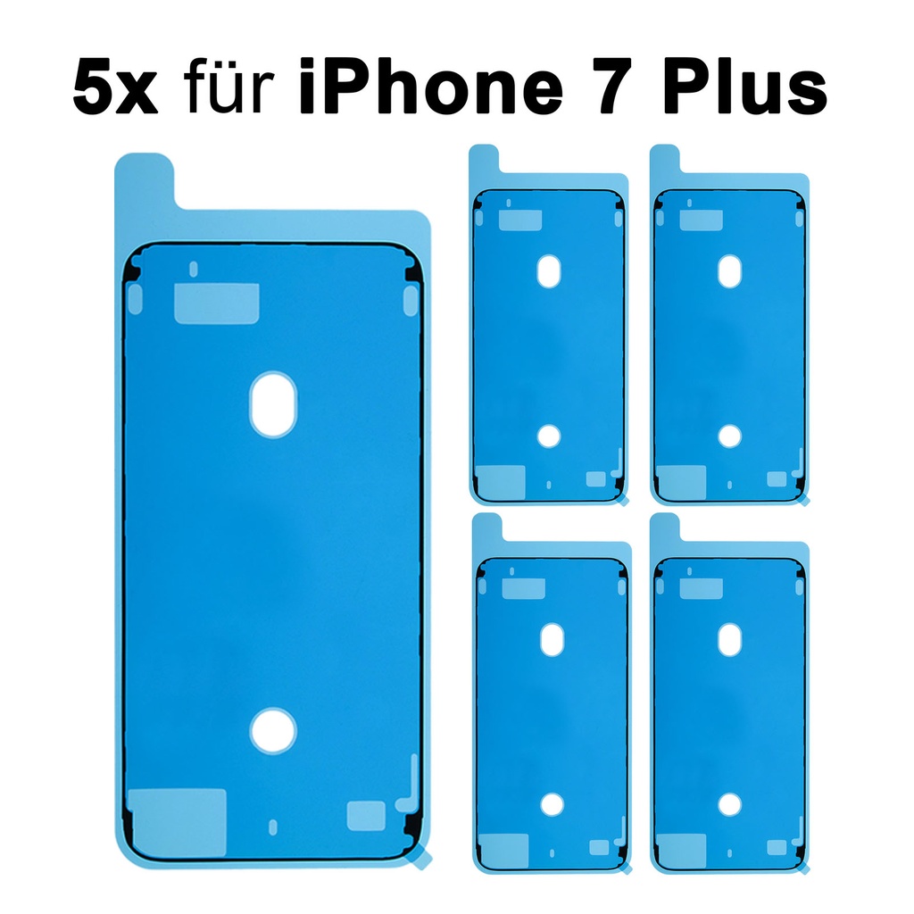 5x iPhone 7  Plus Rahmen Display Kleber Klebepad Adhesive Glue Schwarz Wasser Dichtung Kleberahmen