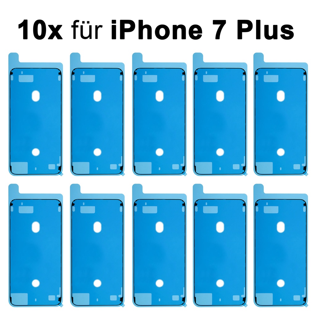 10x iPhone 7 Plus Rahmen Display Kleber Klebepad Adhesive Glue Schwarz Wasser Dichtung Kleberahmen