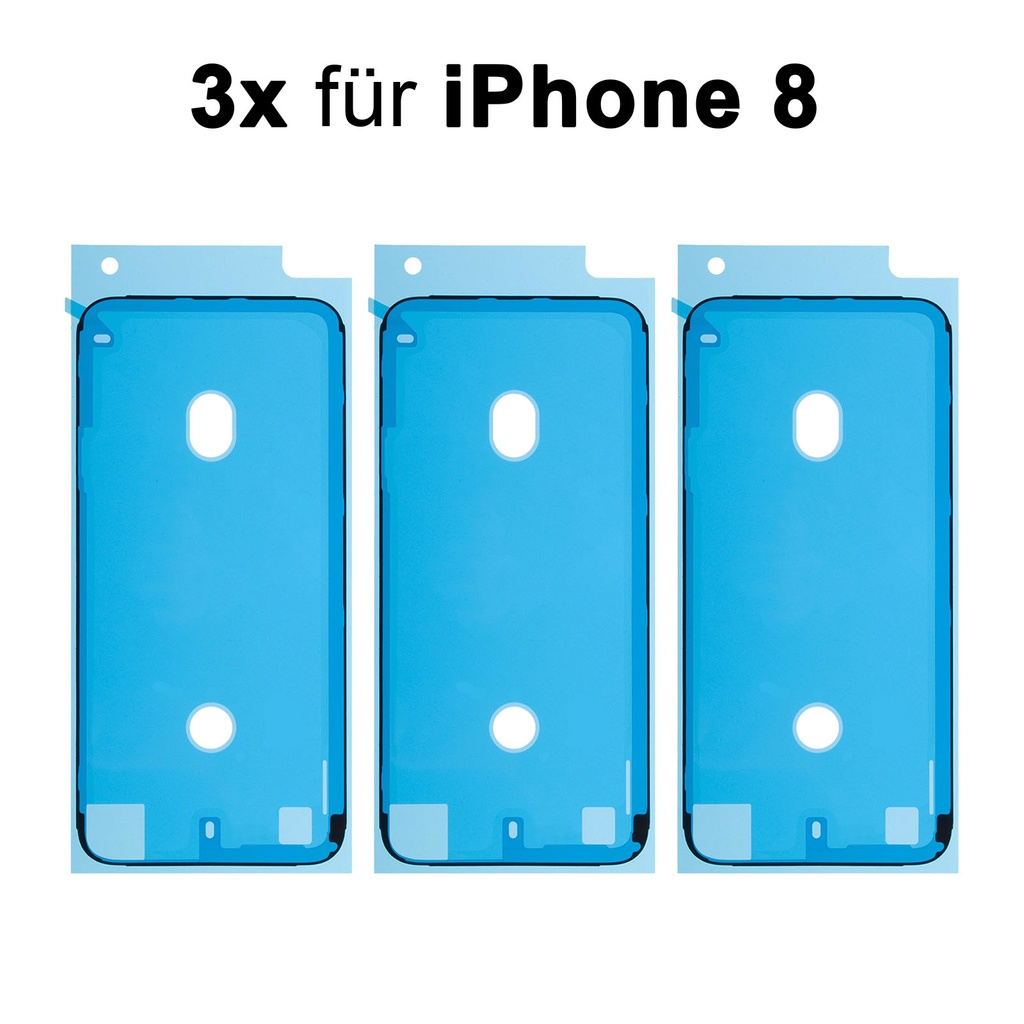 3x iPhone 8 Rahmen Display Kleber Klebepad Adhesive Glue Schwarz Wasser Dichtung Kleberahmen