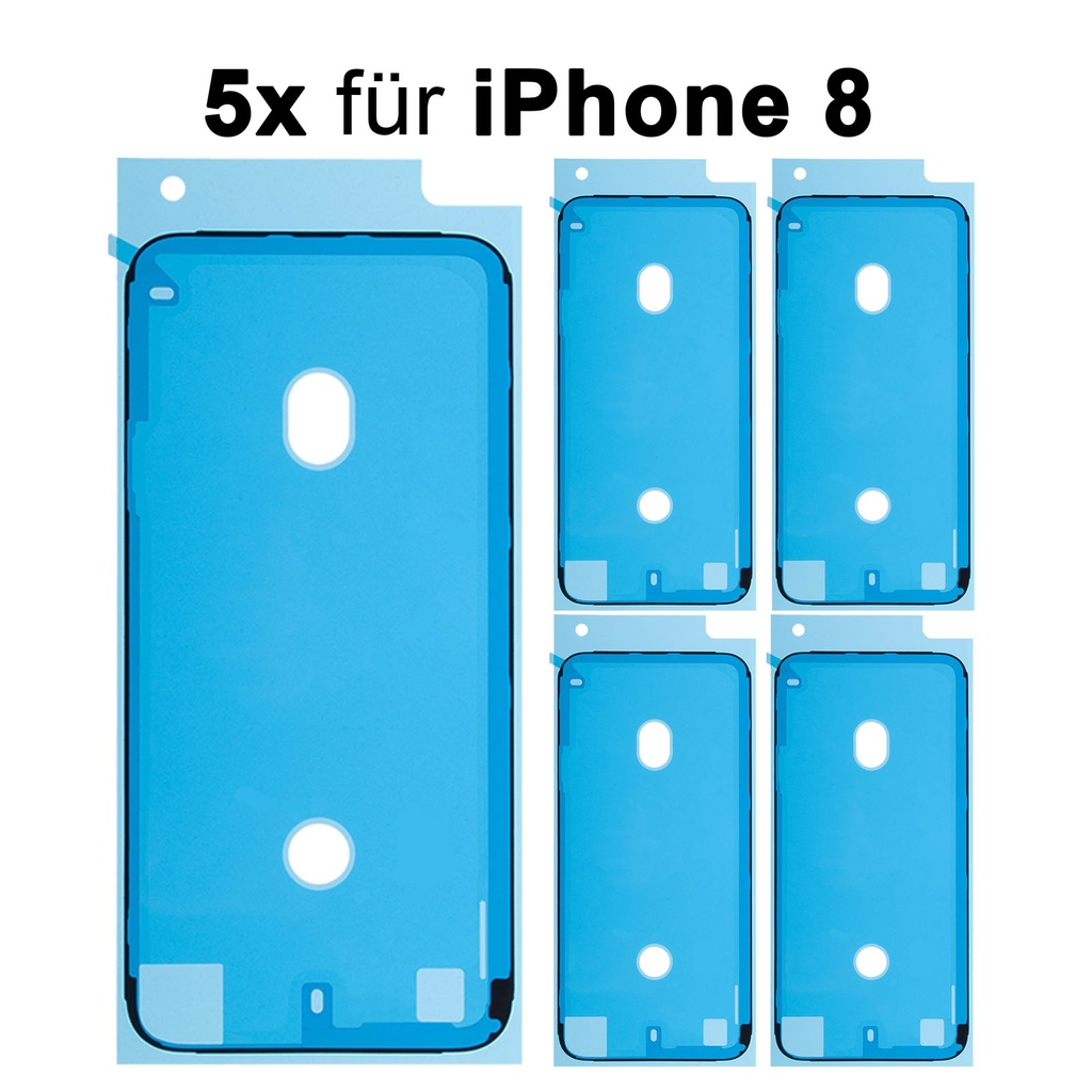 5x iPhone 8 Rahmen Display Kleber Klebepad Adhesive Glue Schwarz Wasser Dichtung Kleberahmen