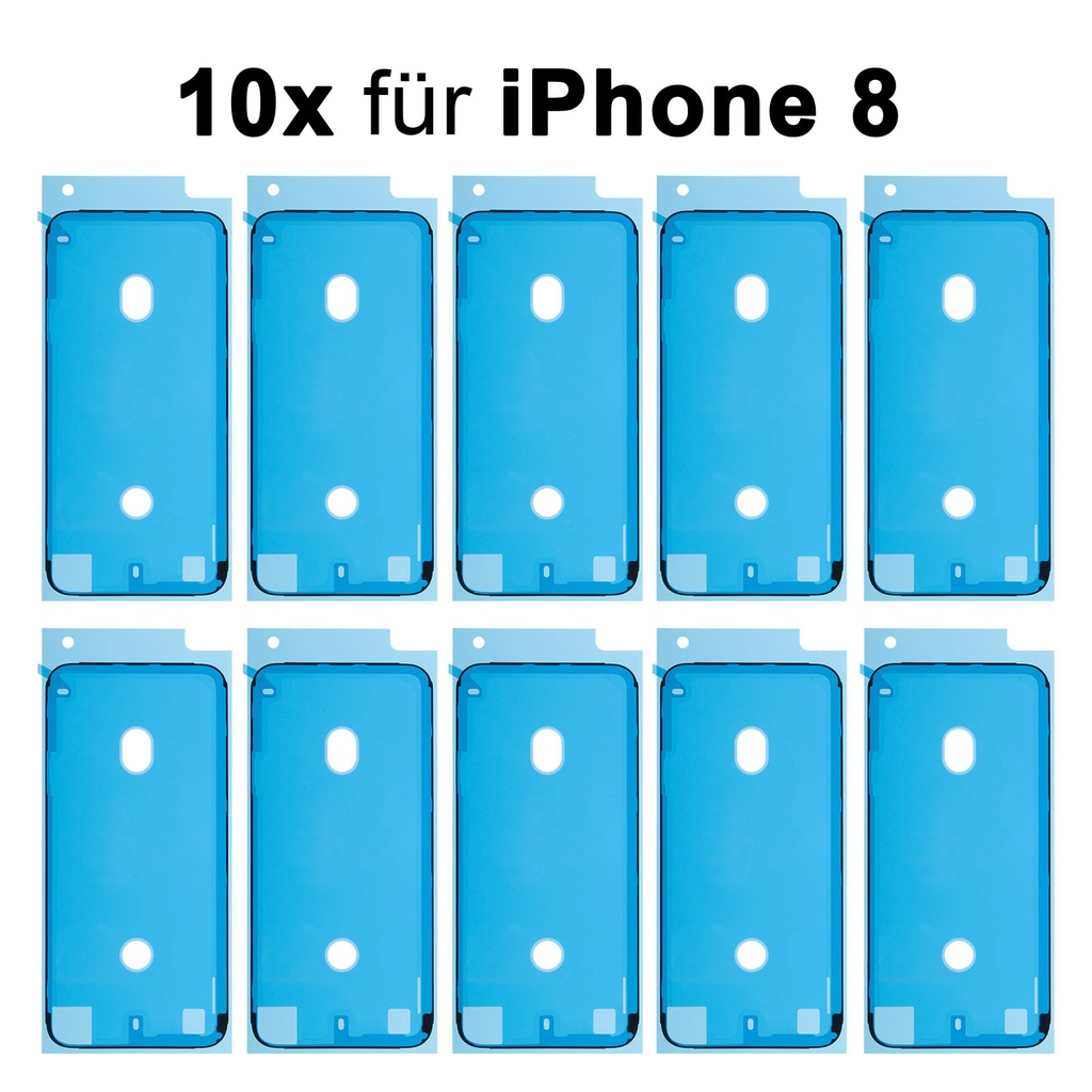 10x iPhone 8 Rahmen Display Kleber Klebepad Adhesive Glue Schwarz Wasser Dichtung Kleberahmen