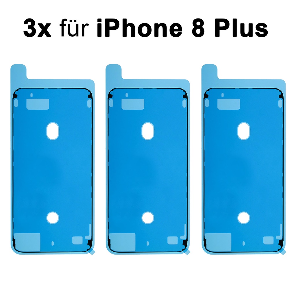 3x iPhone 8 Plus Rahmen Display Kleber Klebepad Adhesive Glue Schwarz Wasser Dichtung Kleberahmen