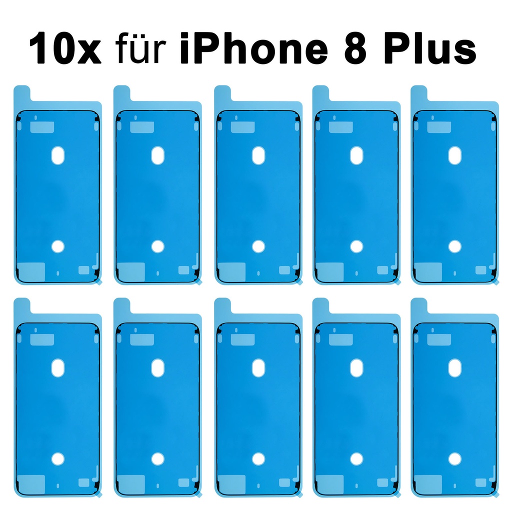 10x iPhone 8 Plus Rahmen Display Kleber Klebepad Adhesive Glue Schwarz Wasser Dichtung Kleberahmen