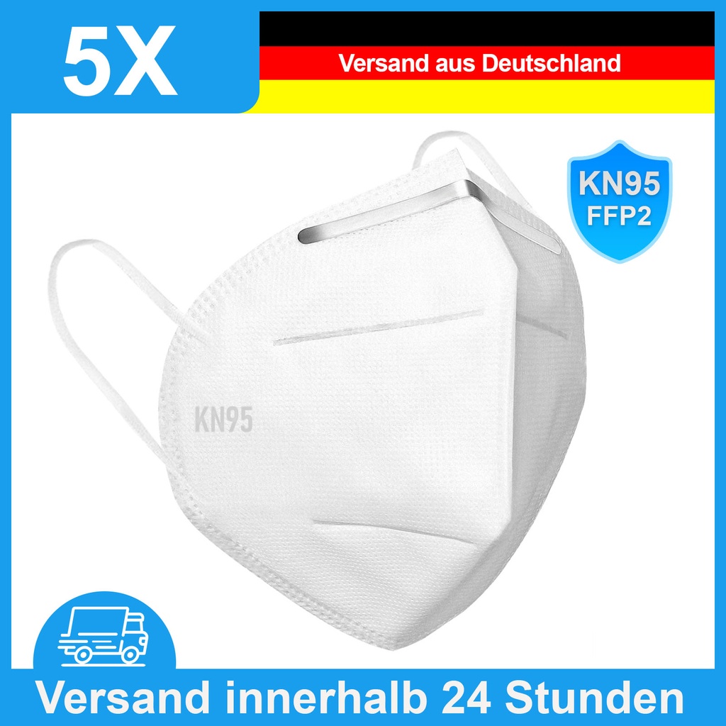 5x KN95 Atemschutz Mundschutz Maske FFP2