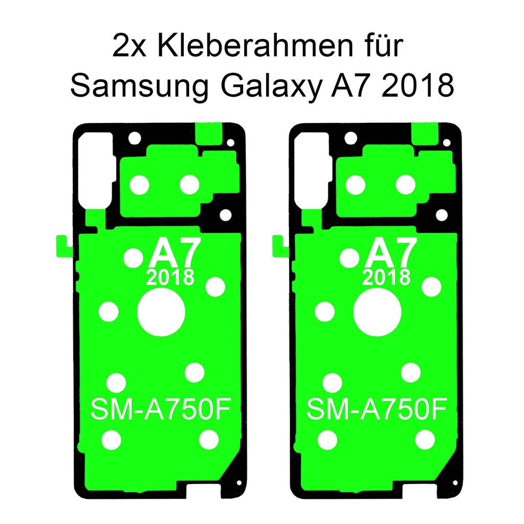 2x Samsung Galaxy A7 2018 SM-A750F Rahmen Kleber Klebepad Adhesive Wasser Dichtung Kleberahmen Rahmenkleber