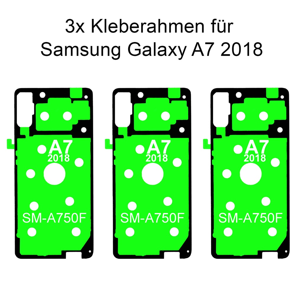 3x Samsung Galaxy A7 2018 SM-A750F Rahmen Kleber Klebepad Adhesive Wasser Dichtung Kleberahmen Rahmenkleber