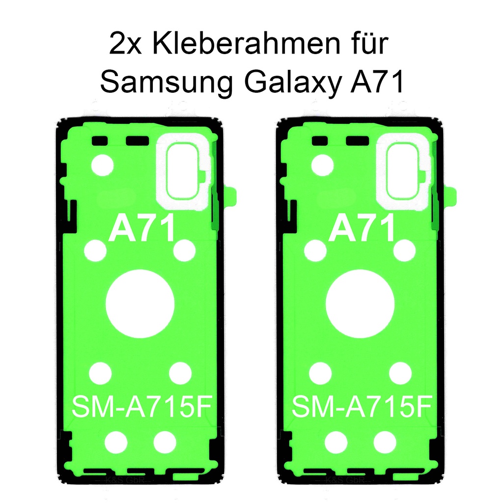 2x Samsung Galaxy A71 SM-A715F Rahmen Kleber Klebepad Adhesive Wasser Dichtung Kleberahmen Rahmenkleber