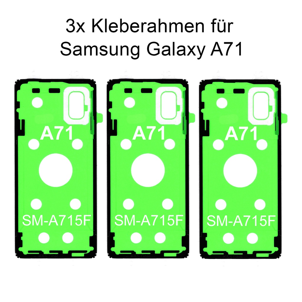 3x Samsung Galaxy A71 SM-A715F Rahmen Kleber Klebepad Adhesive Wasser Dichtung Kleberahmen Rahmenkleber