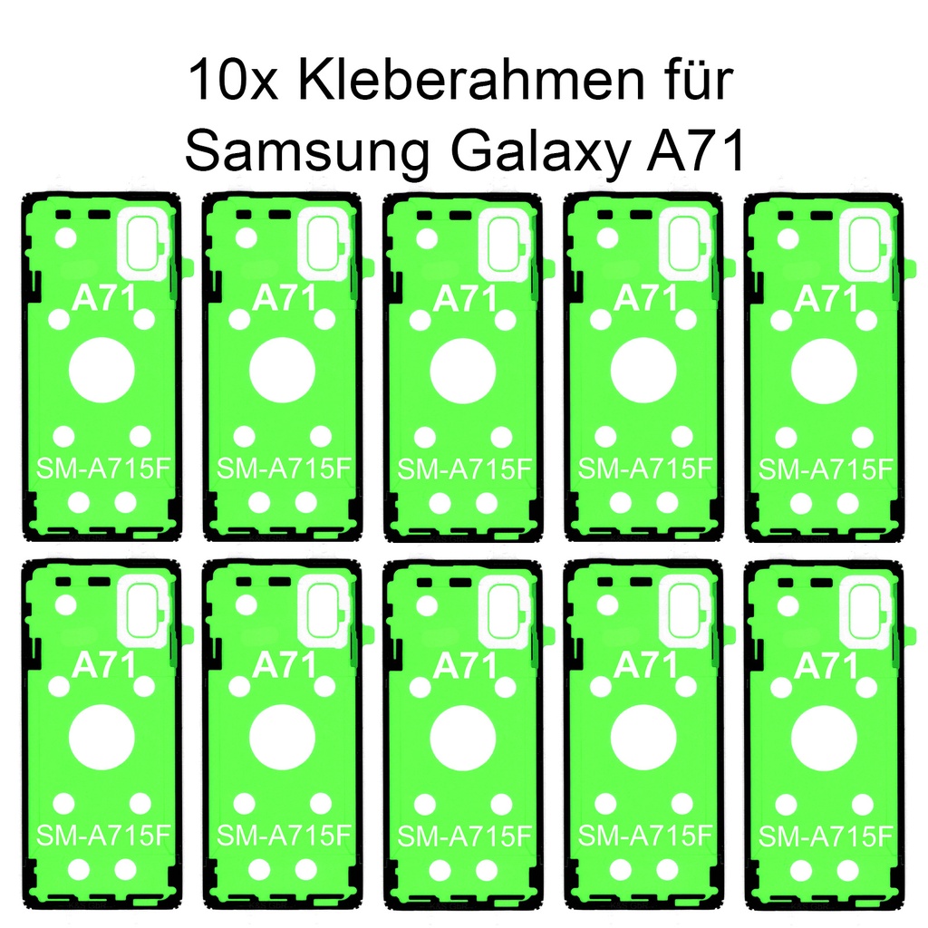 10x Samsung Galaxy A71 SM-A715F Rahmen Kleber Klebepad Adhesive Wasser Dichtung Kleberahmen Rahmenkleber