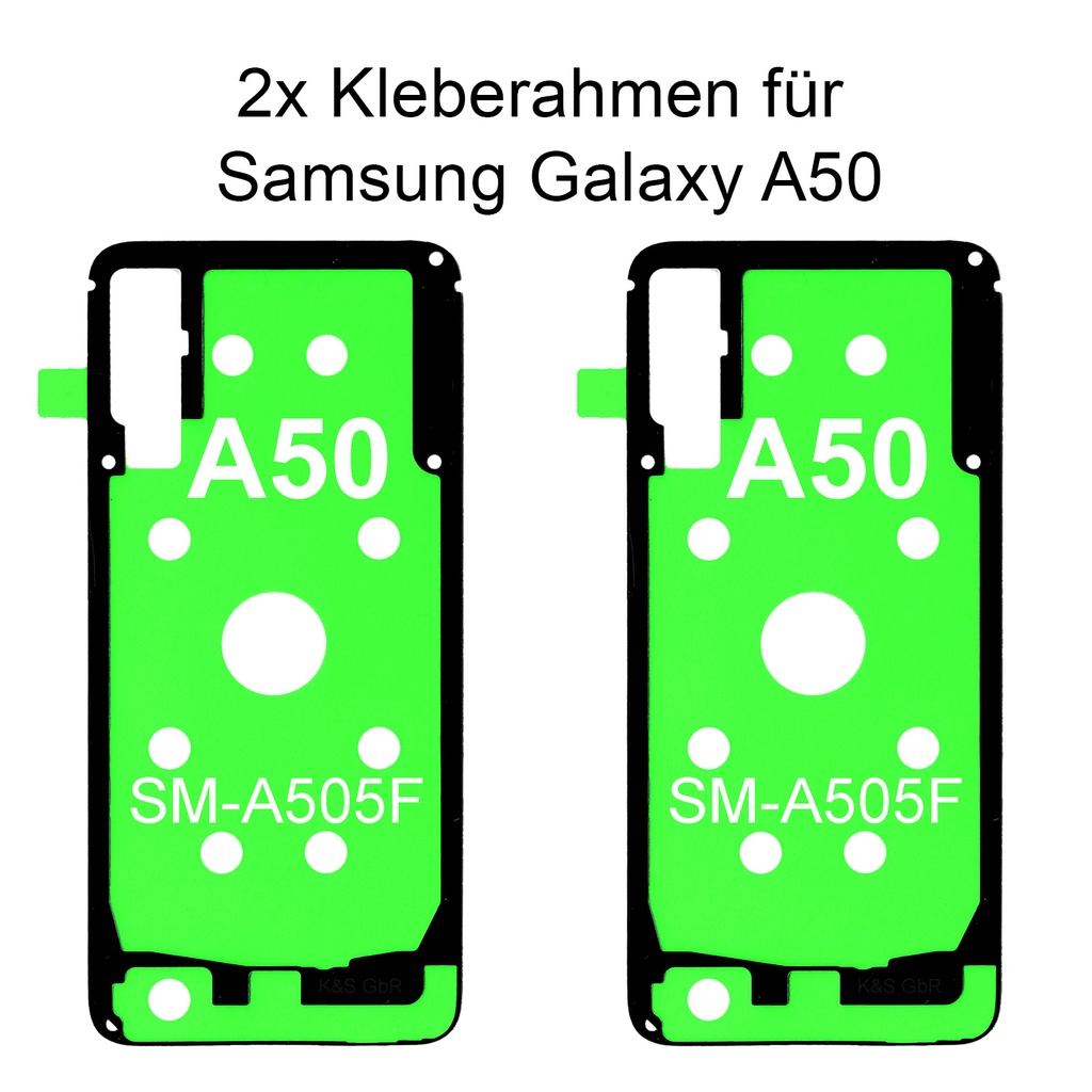 2x Samsung Galaxy A50 SM-505F Rahmen Kleber Klebepad Adhesive Wasser Dichtung Kleberahmen Rahmenkleber