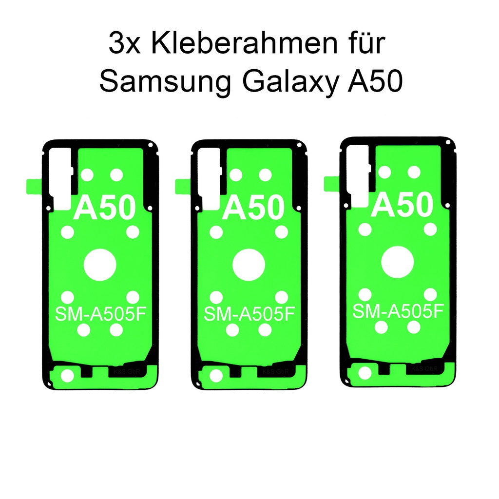 3x Samsung Galaxy A50 SM-505F Rahmen Kleber Klebepad Adhesive Wasser Dichtung Kleberahmen Rahmenkleber