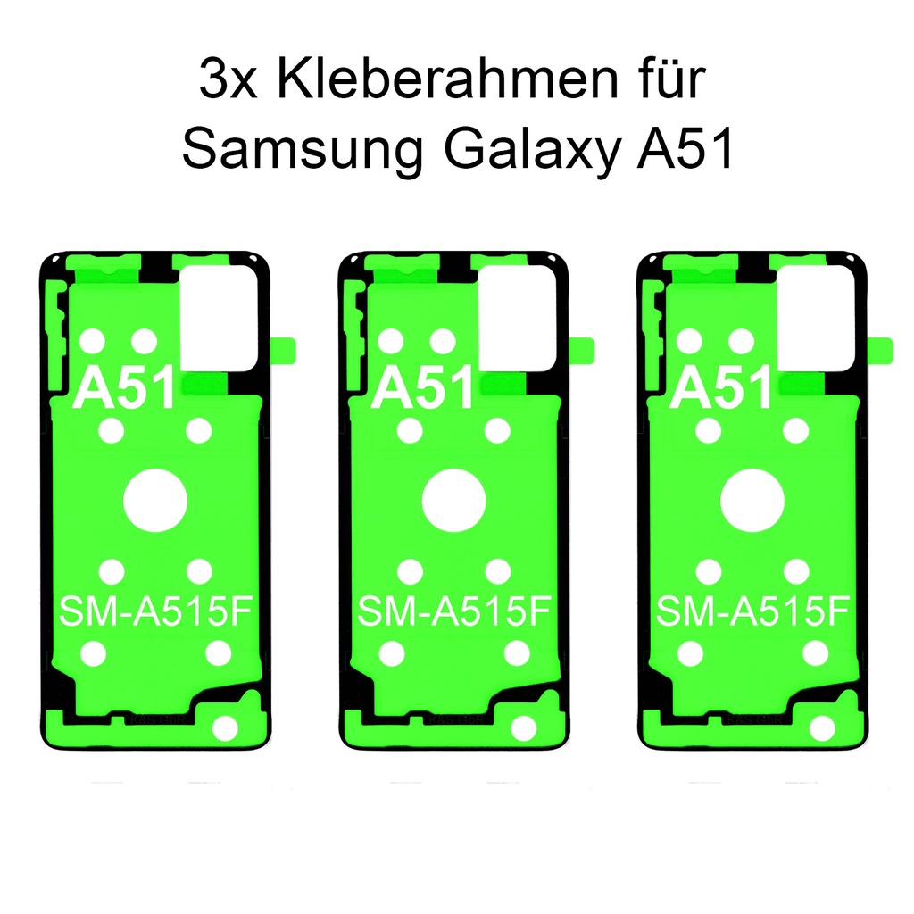 3x Samsung Galaxy A51 SM-515F Rahmen Kleber Klebepad Adhesive Wasser Dichtung Kleberahmen Rahmenkleber