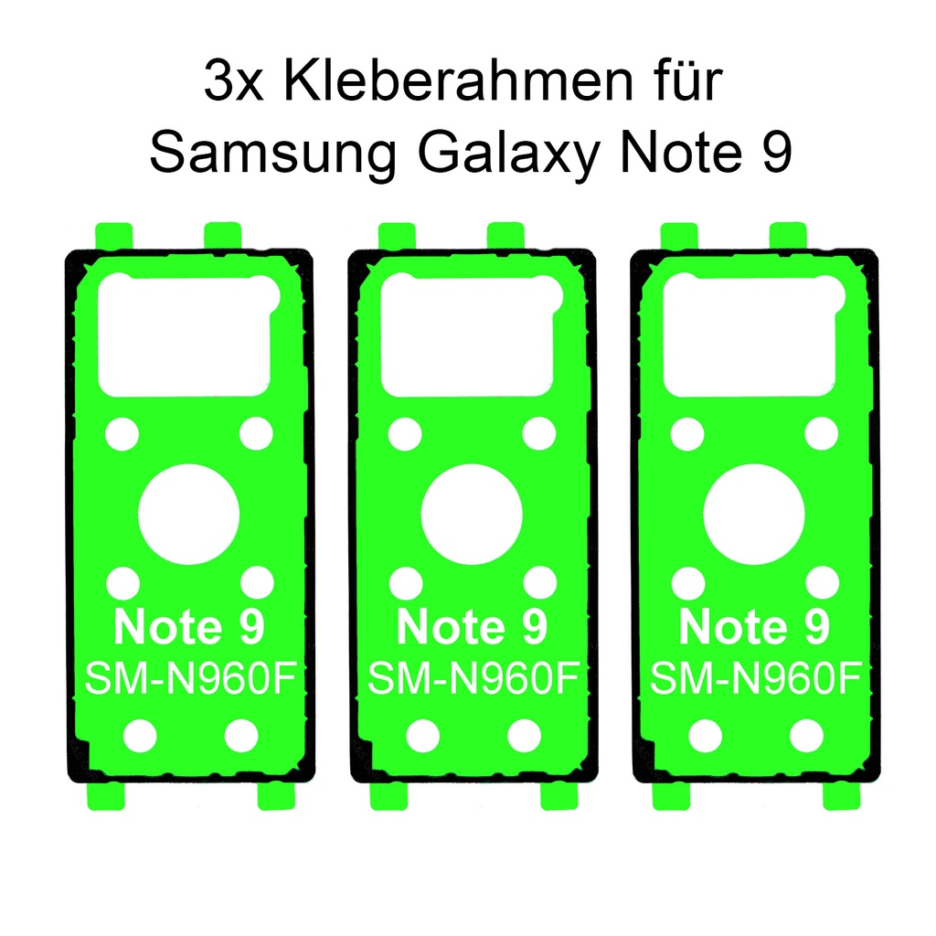 3x Samsung Galaxy Note 9 SM-N960F Rahmen Kleber Klebepad Adhesive Wasser Dichtung Kleberahmen Rahmenkleber
