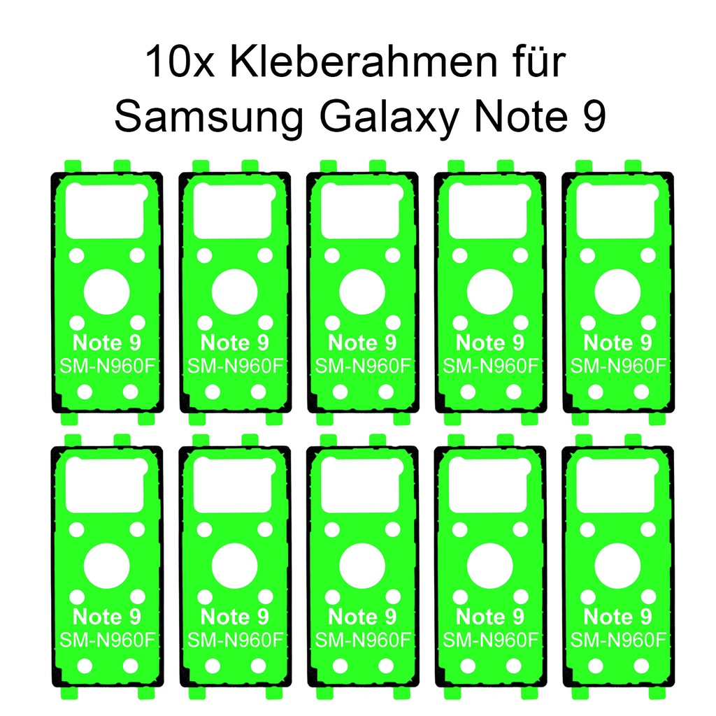 10x Samsung Galaxy Note 9 SM-N960F Rahmen Kleber Klebepad Adhesive Wasser Dichtung Kleberahmen Rahmenkleber