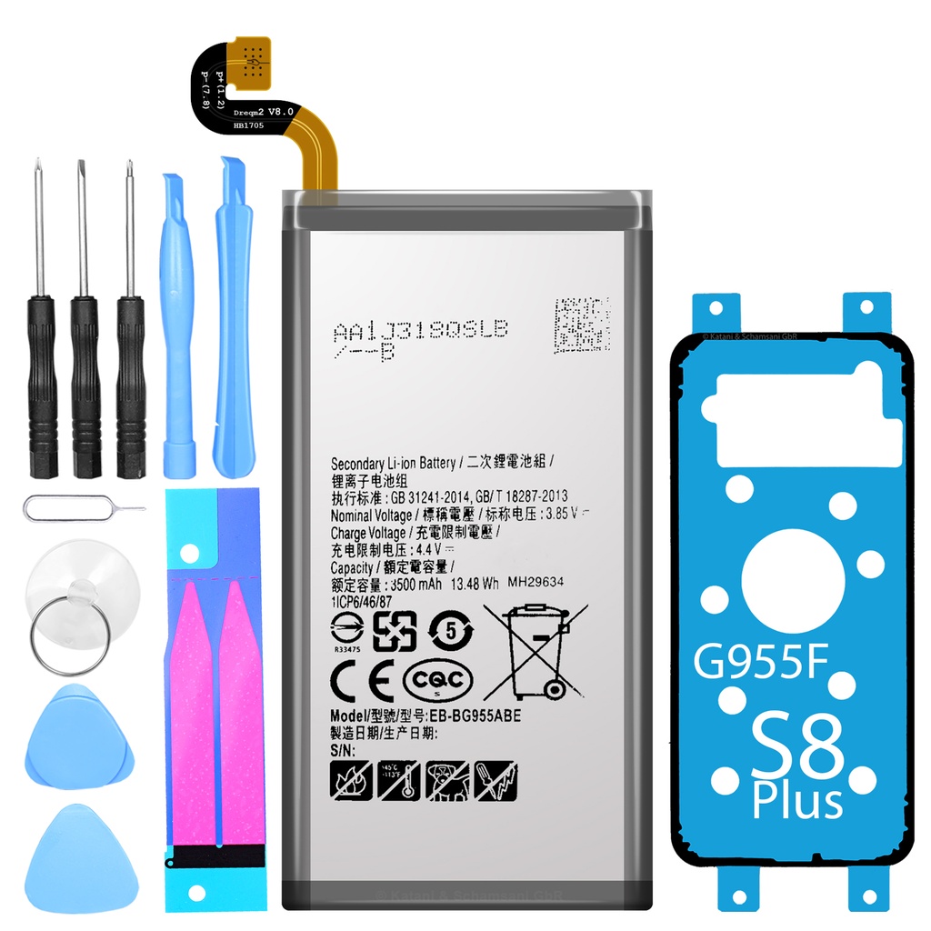 [DNG-0-2042] Ersatzakku Samsung Galaxy S8 Plus SM-G9550 ersetzt EB-BG955ABA + Premium Werkzeugset