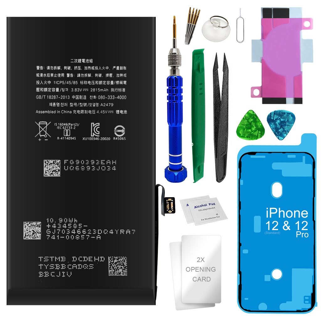 Ersatzakku für Apple IPhone 12 Akku Li-Ion - A2479 + Werkzeugset