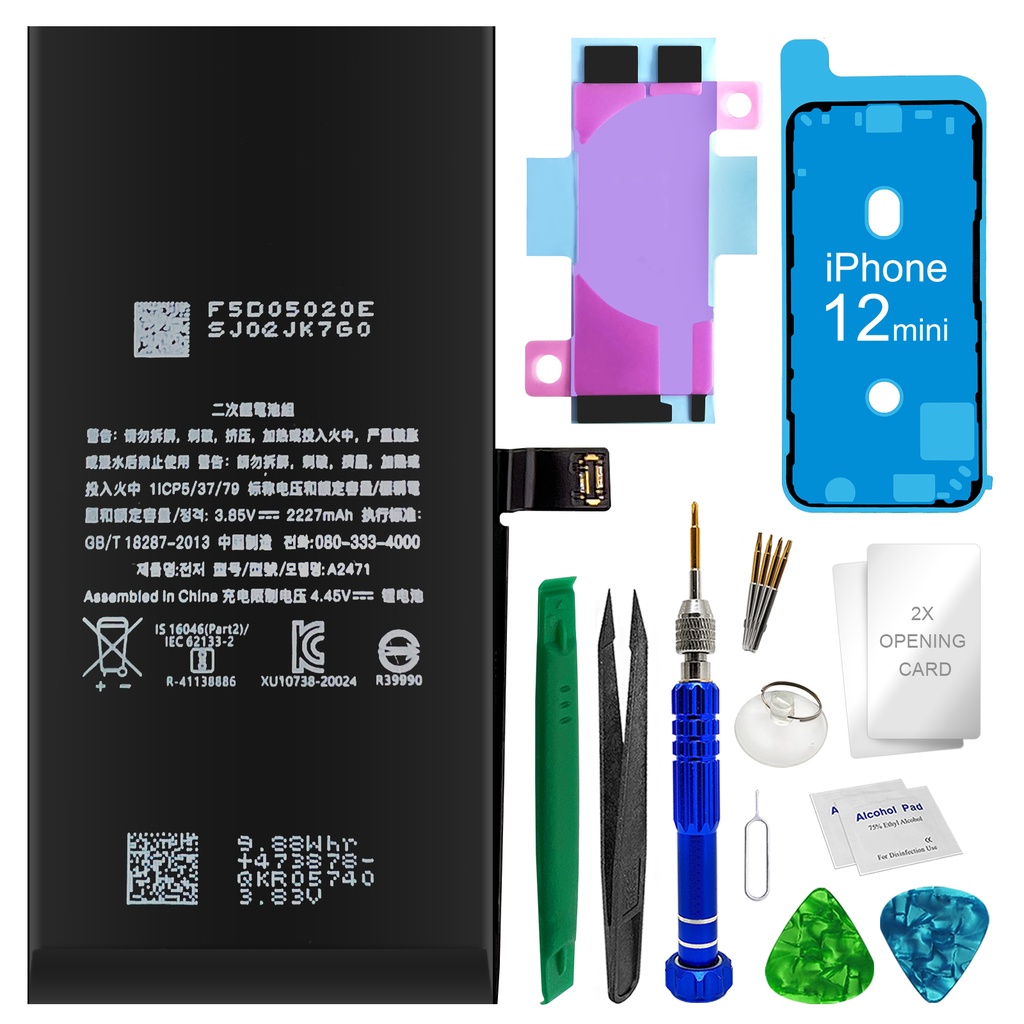 Ersatzakku für Apple IPhone 12 Mini Akku Li-Ion - A2471 + Werkzeugset