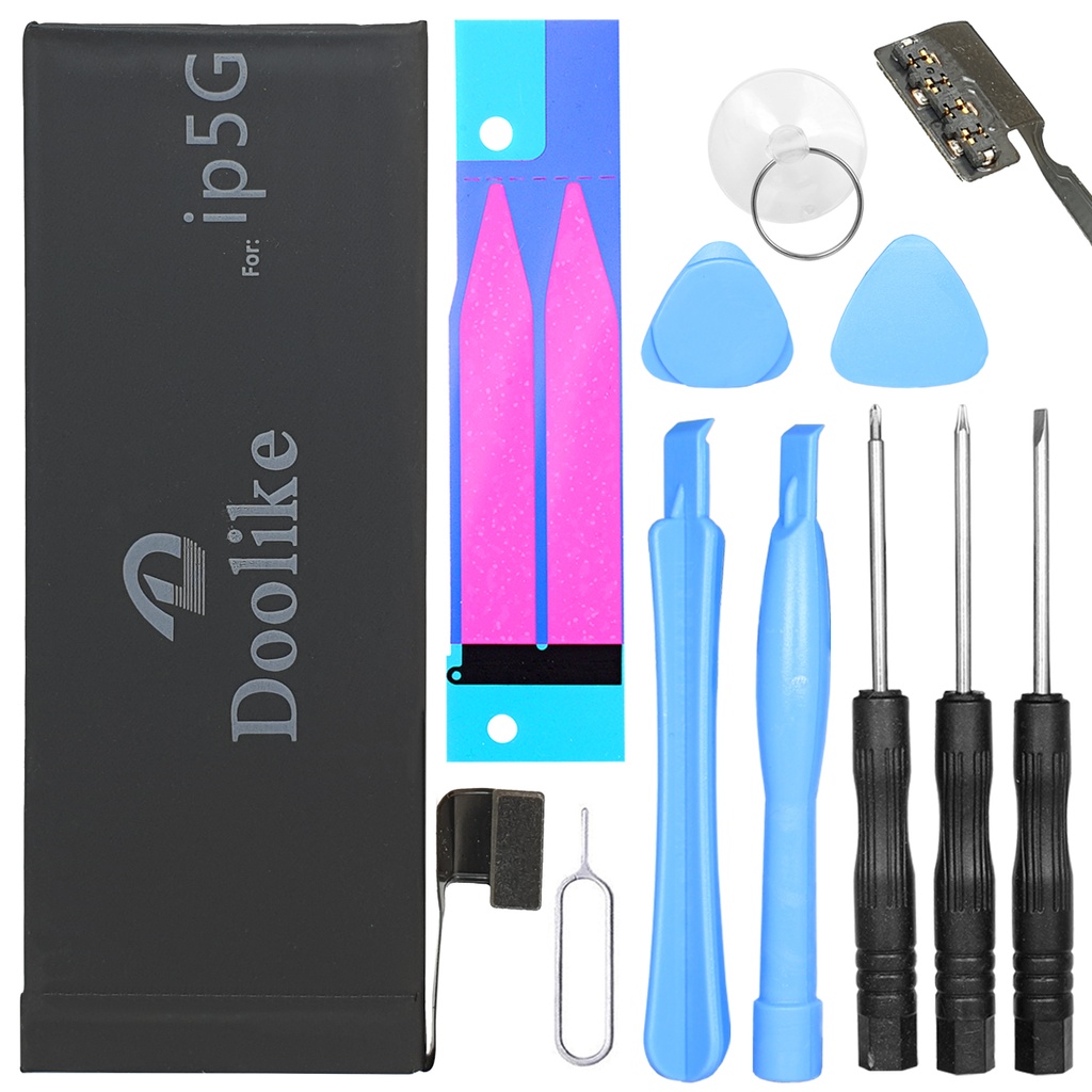 Akku iPhone 5 Ersatzakku High Power Li-Polymer mit 0 Cycle + Werkzeugset und Klebestreifen