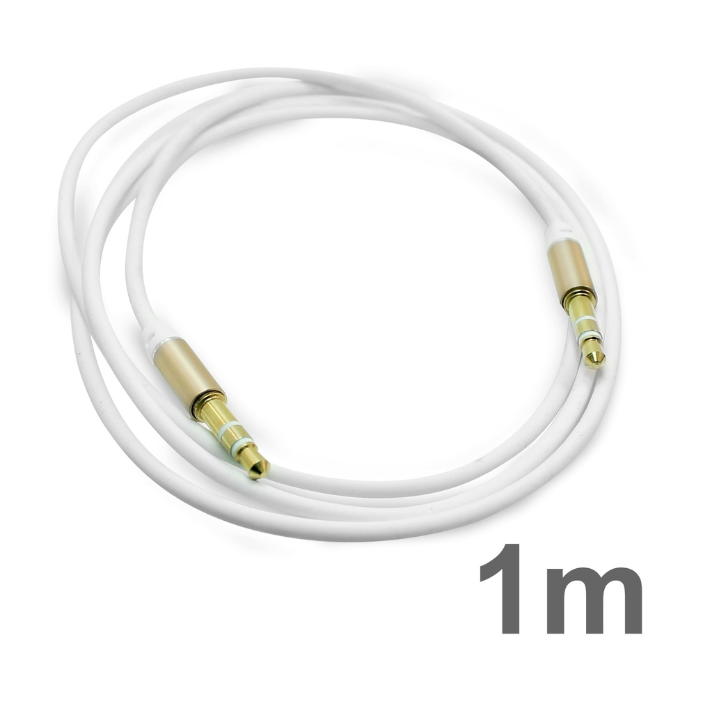 AUX Audio Kabel 1m 3,5mm Weiß Klinkenstecker für Stereo MP3 iPhone iPod Auto