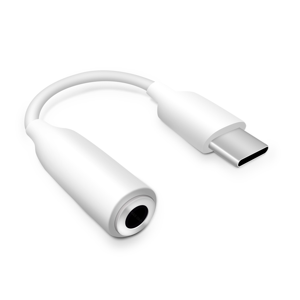 USB C auf 3,5 mm Klinke AUX Adapter Kopfhörer Audio Handy Kabel  Weiß