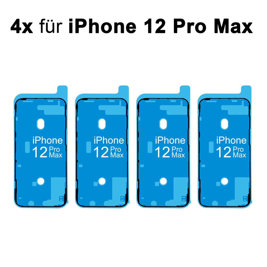 4x iPhone 12 Pro Max Rahmen Display LCD Kleber Klebepad Adhesive Wasser Dichtung Kleberahmen Rahmenkleber Schwarz