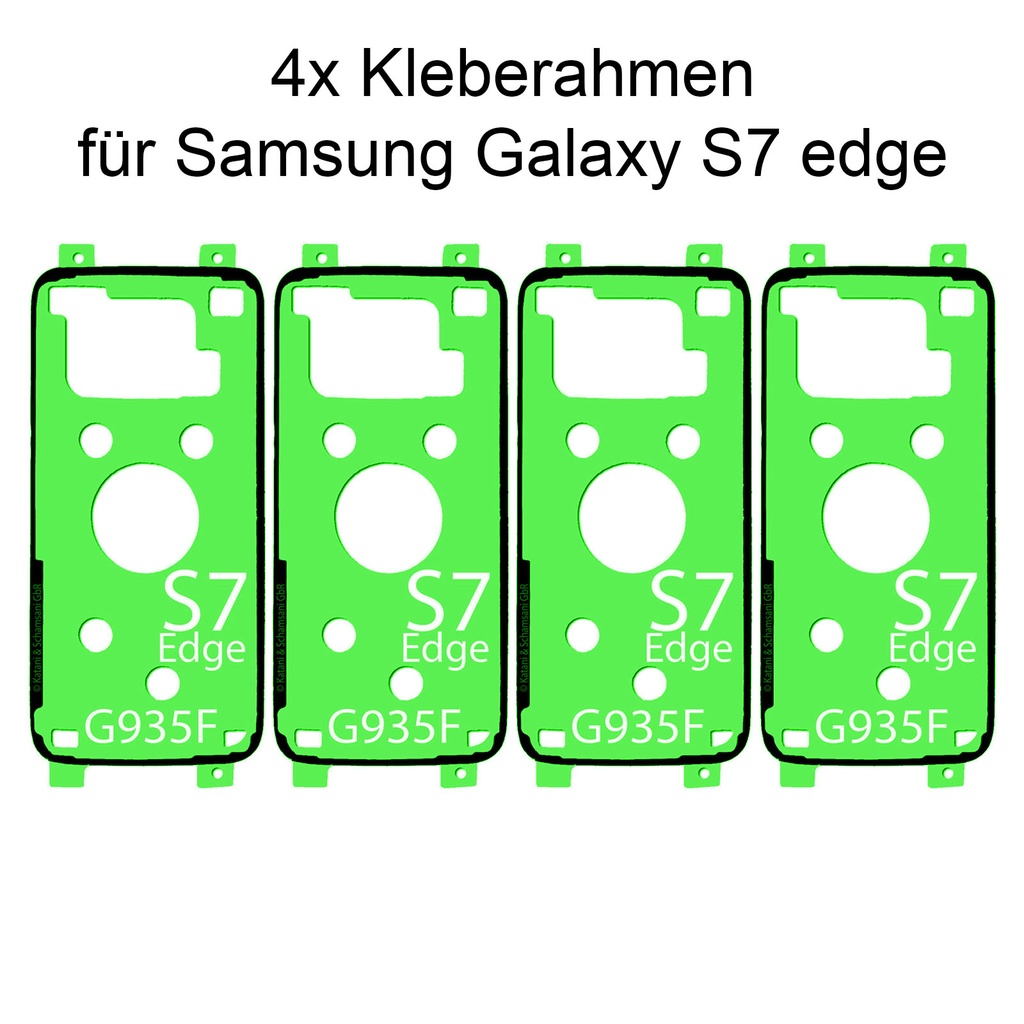 4x Samsung Galaxy S7 edge SM-G935 Rahmen Kleber Klebepad Adhesive Wasser Dichtung Kleberahmen Rahmenkleber