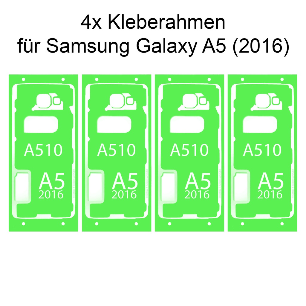 4x Samsung Galaxy A5 (2016) A510 Rahmen Klebepad Adhesive Kleberahmen Rahmenkleber