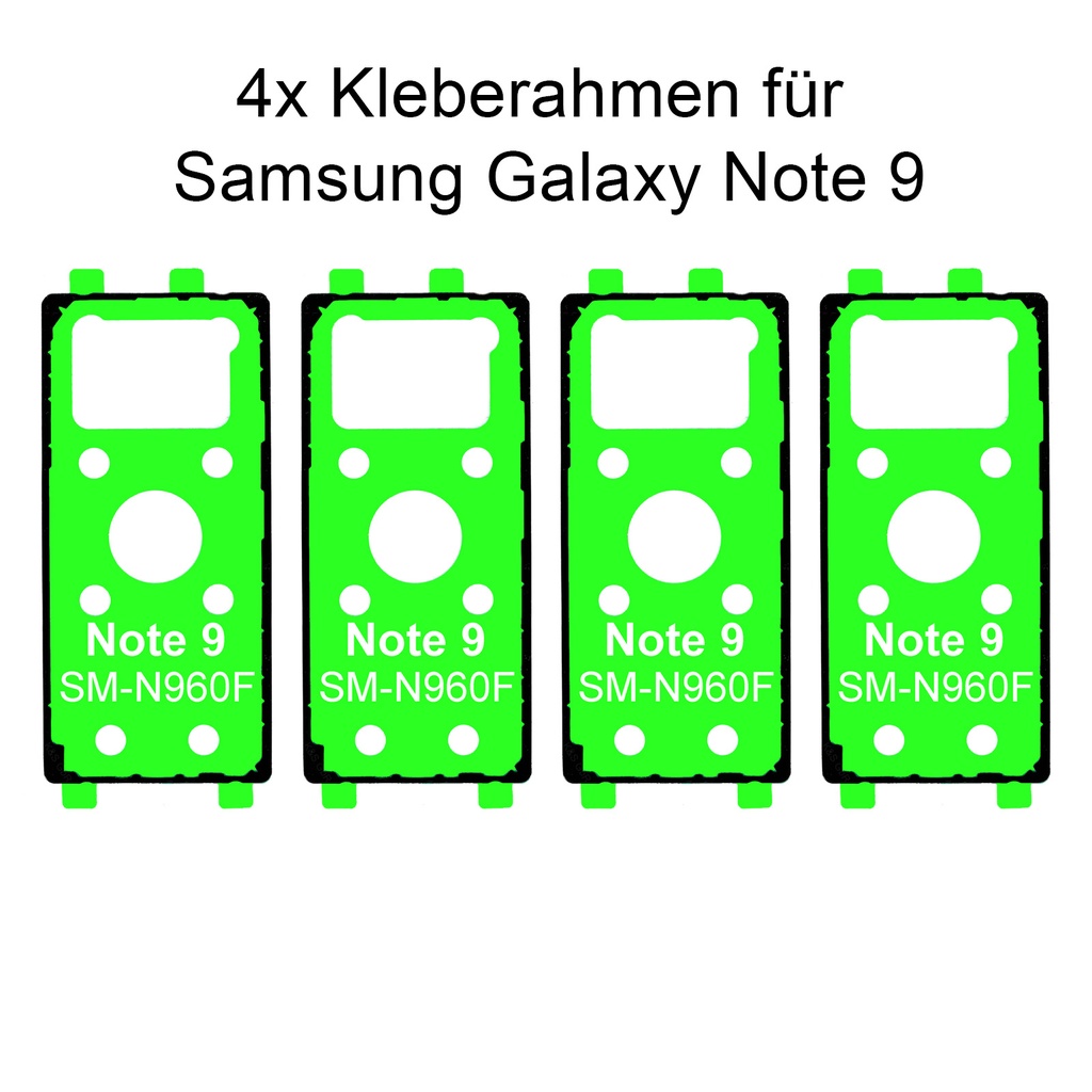 4x Samsung Galaxy Note 9 SM-N960F Rahmen Kleber Klebepad Adhesive Wasser Dichtung Kleberahmen Rahmenkleber