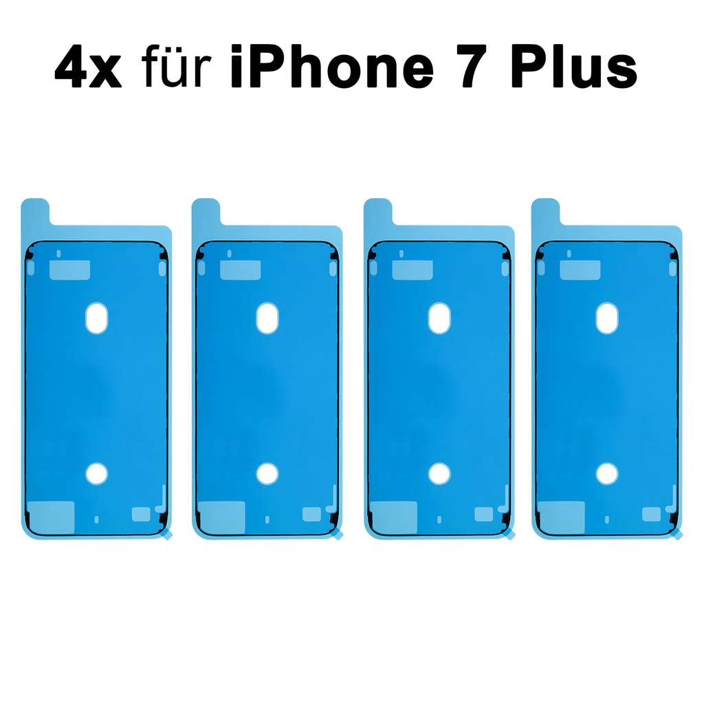 4x iPhone 7  Plus Rahmen Display Kleber Klebepad Adhesive Glue Schwarz Wasser Dichtung Kleberahmen