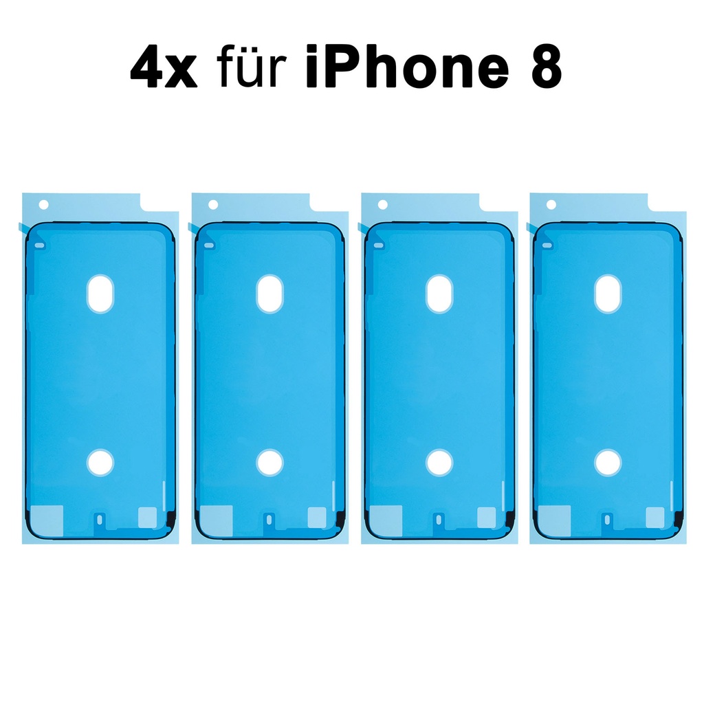 4x iPhone 8 Rahmen Display Kleber Klebepad Adhesive Glue Schwarz Wasser Dichtung Kleberahmen
