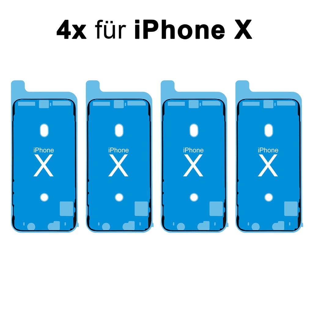 4x iPhone X 10 Rahmen Display LCD Kleber Klebepad Adhesive Wasser Dichtung Kleberahmen Rahmenkleber Schwarz