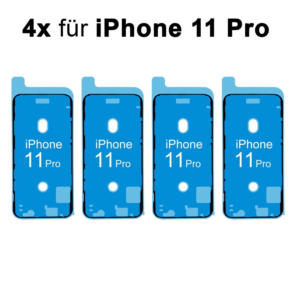 4x iPhone 11 Pro Rahmen Display LCD Kleber Klebepad Adhesive Wasser Dichtung Kleberahmen Rahmenkleber Schwarz