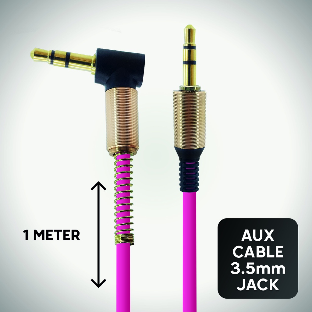 AUX Audio Kabel 1m 3,5mm 90 Grad Winkel Klinkenstecker für Stereo MP3 iPhone iPod Auto