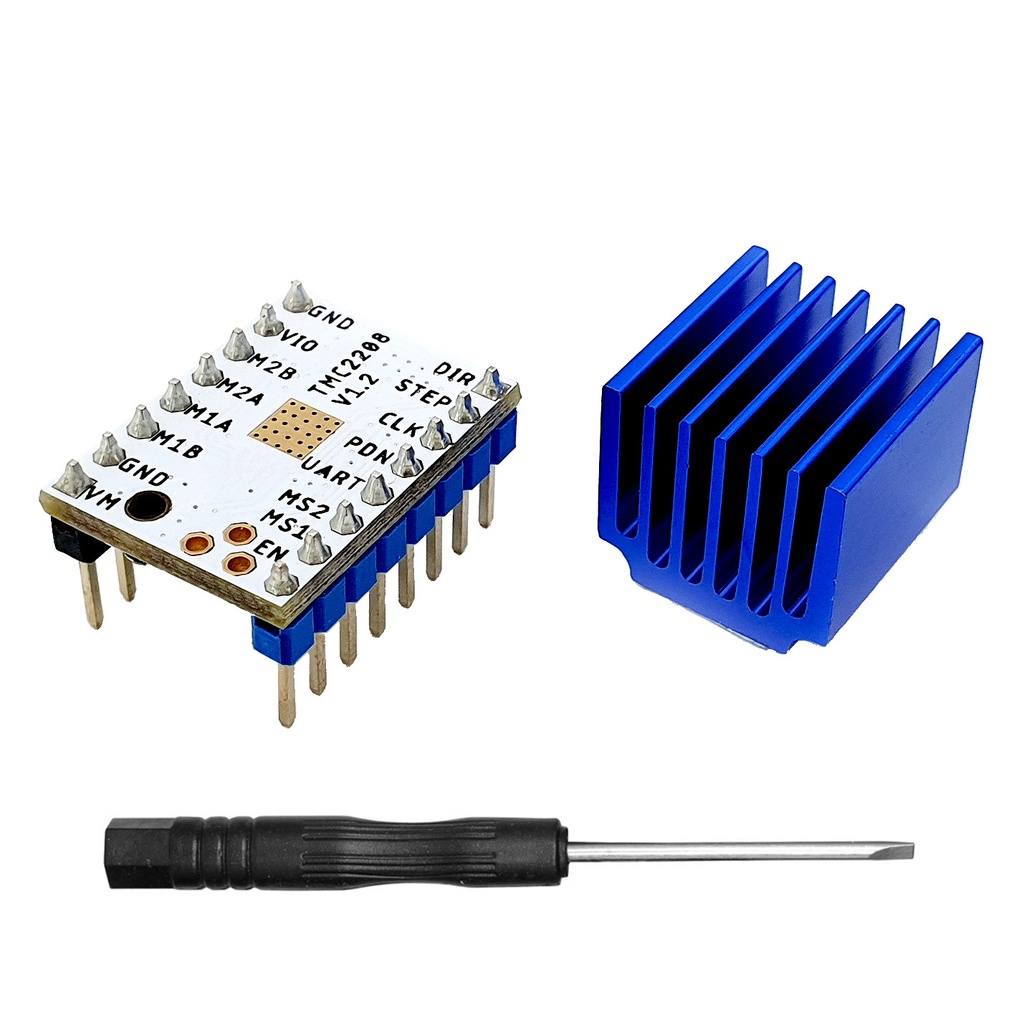 TMC2208 V1.2 UART Ultra Silent Schrittmotortreiber Modul + Kühlkörper für 3D Drucker