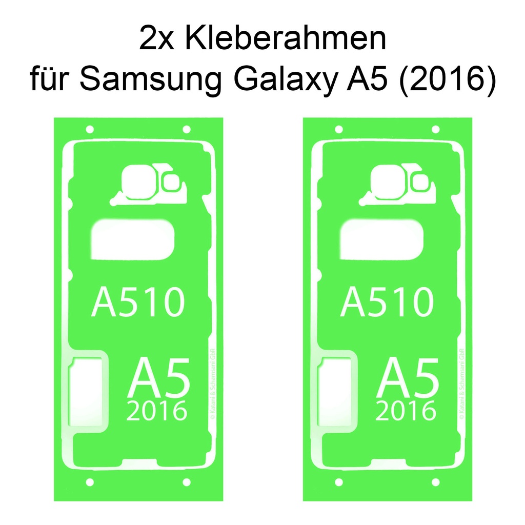 [DNG-0-2065] 2x Samsung Galaxy A5 (2016) A510 Rahmen Klebepad Adhesive Kleberahmen Rahmenkleber