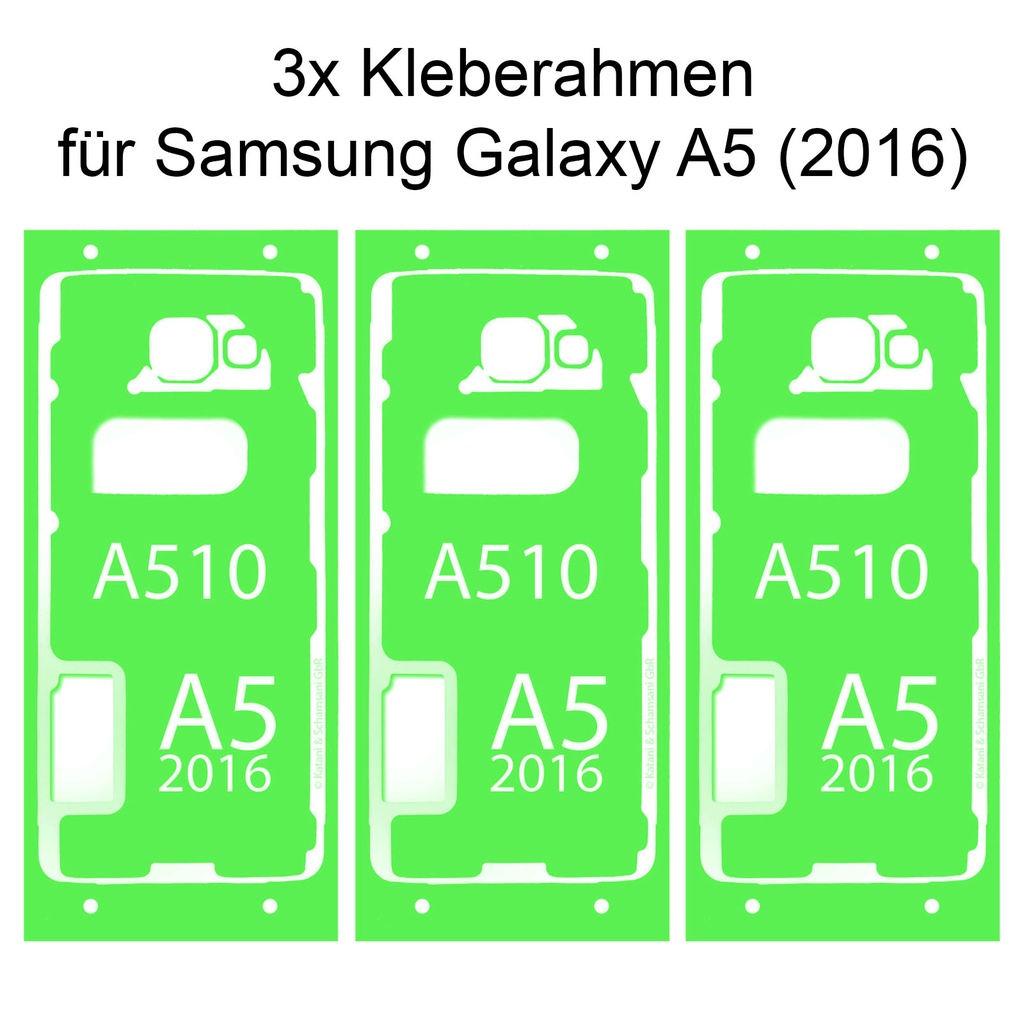 [DNG-0-2069] 3x Samsung Galaxy A5 (2016) A510 Rahmen Klebepad Adhesive Kleberahmen Rahmenkleber
