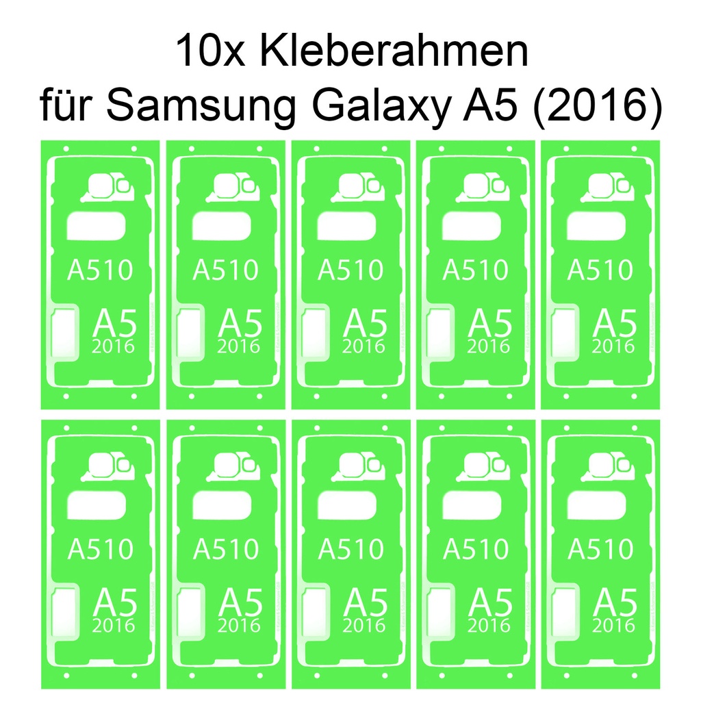 [DNG-0-2173] 10x Samsung Galaxy A5 (2016) A510 Rahmen Klebepad Adhesive Kleberahmen Rahmenkleber