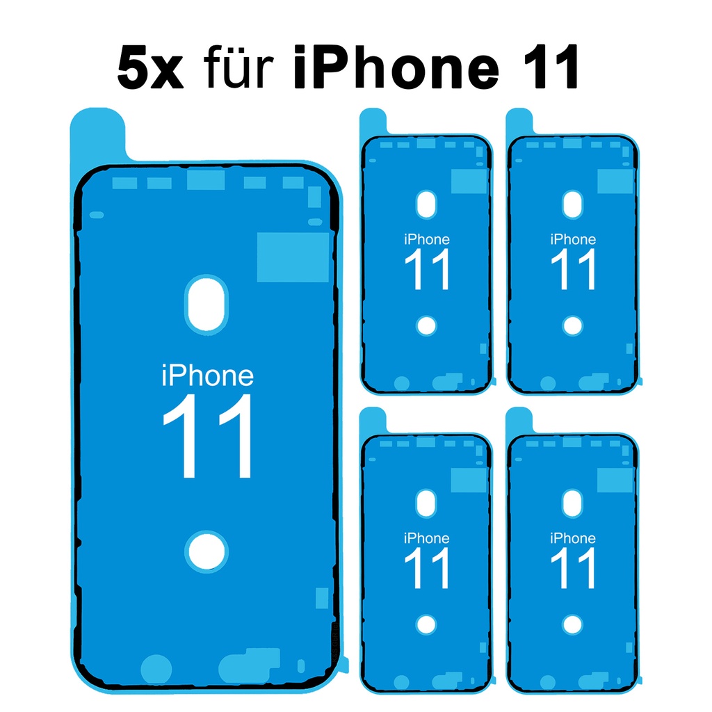 [DNG-0-2395] 5x iPhone 11 Rahmen Display LCD Kleber Klebepad Adhesive Wasser Dichtung Kleberahmen Rahmenkleber Schwarz