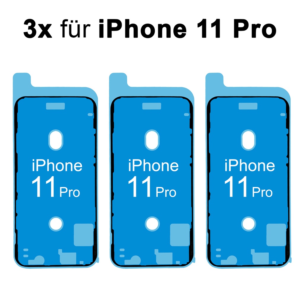 [DNG-0-2601] 3x iPhone 11 Pro Rahmen Display LCD Kleber Klebepad Adhesive Wasser Dichtung Kleberahmen Rahmenkleber Schwarz