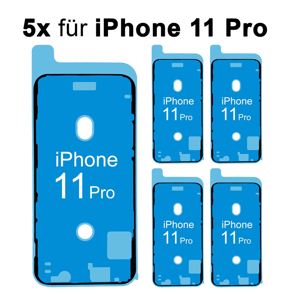[DNG-0-2602] 5x iPhone 11 Pro Rahmen Display LCD Kleber Klebepad Adhesive Wasser Dichtung Kleberahmen Rahmenkleber Schwarz
