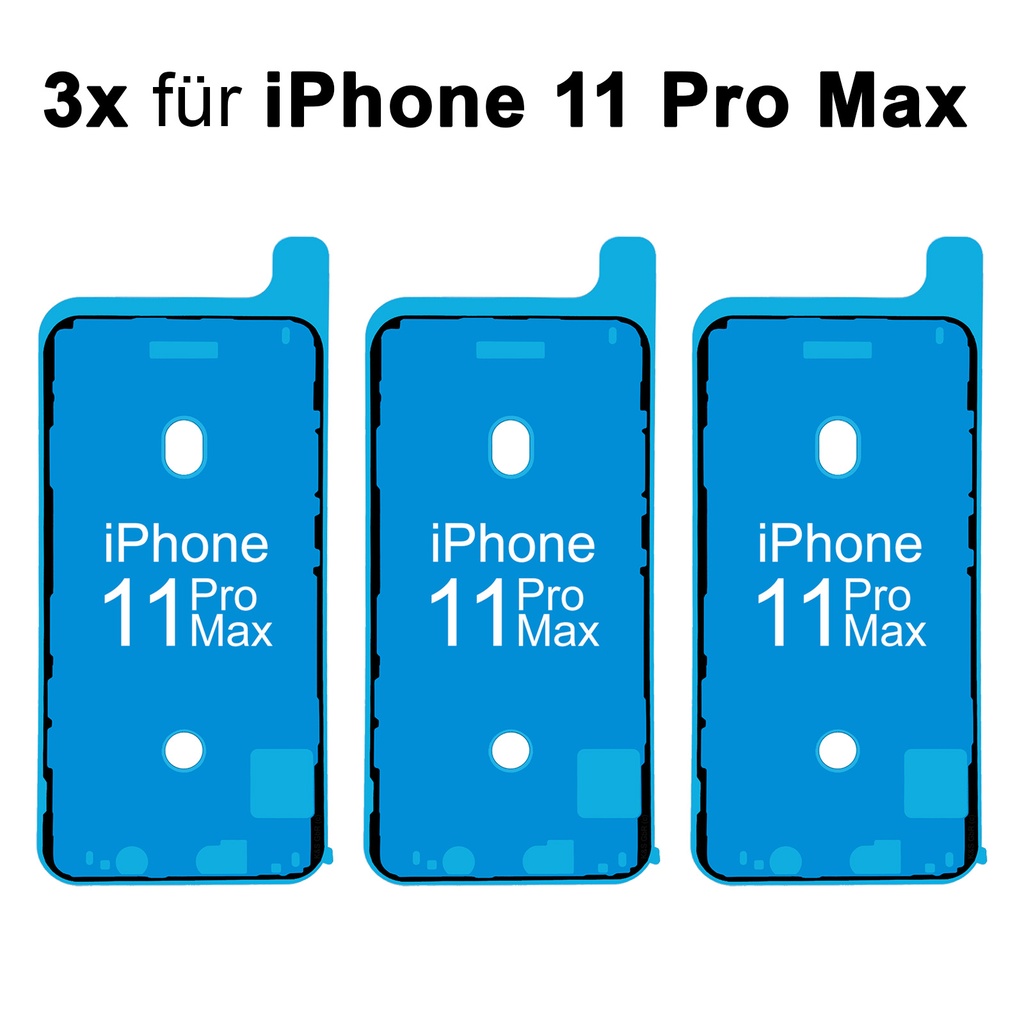[DNG-0-1918] 3x iPhone 11 Pro Max Rahmen Display LCD Kleber Klebepad Adhesive Wasser Dichtung Kleberahmen Rahmenkleber Schwarz