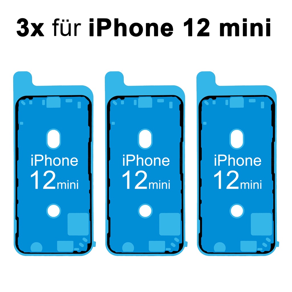 [DNG-0-1942] 3x iPhone 12 Mini Rahmen Display LCD Kleber Klebepad Adhesive Wasser Dichtung Kleberahmen Rahmenkleber Schwarz