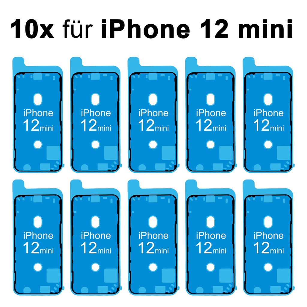 [DNG-0-1937] 10x iPhone 12 Mini Rahmen Display LCD Kleber Klebepad Adhesive Wasser Dichtung Kleberahmen Rahmenkleber Schwarz