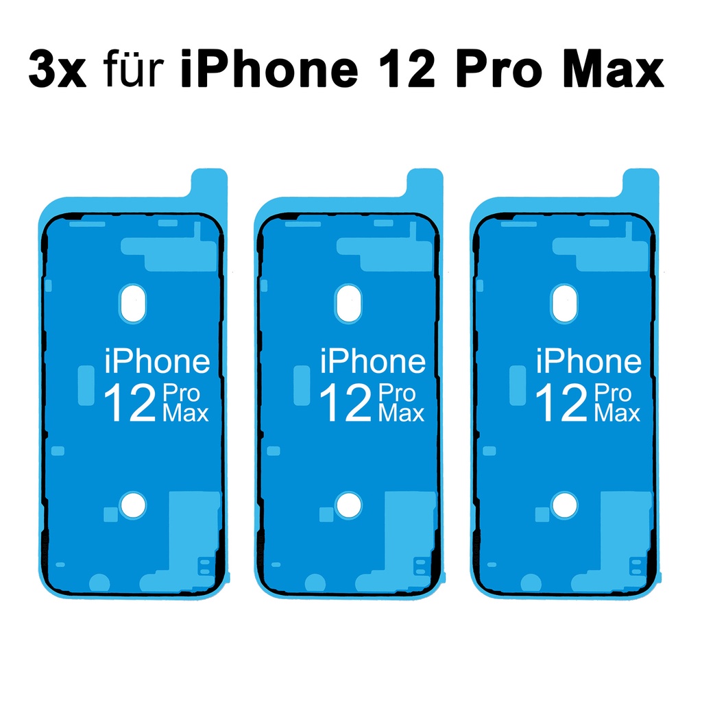 [DNG-0-1947] 3x iPhone 12 Pro Max Rahmen Display LCD Kleber Klebepad Adhesive Wasser Dichtung Kleberahmen Rahmenkleber Schwarz