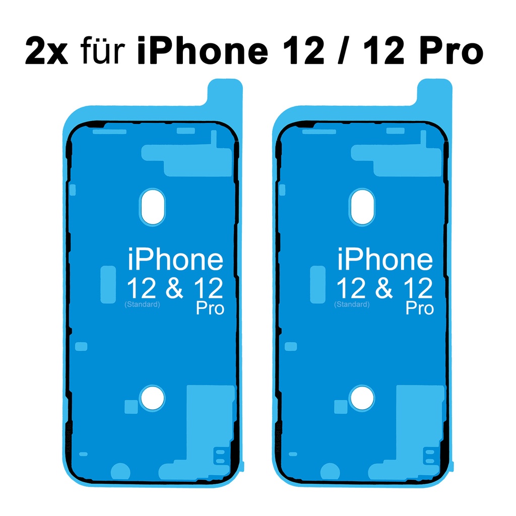 [DNG-0-2396] 2x iPhone 12 / 12 Pro Rahmen Display LCD Kleber Klebepad Adhesive Wasser Dichtung Kleberahmen Rahmenkleber Schwarz